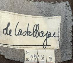 Vtg JEAN CHARLES de CASTELBAJAC Mens Blue Wool Leather Horse Jacket RARE Sz XL