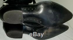Vtg Larry Mahan Womens Black Cowboy Boots Inlay Multi Leather Sz 7 Rare