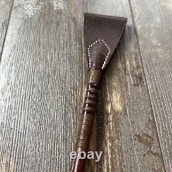 Vtg Leather Wrapped Brown Horse Riding Crop Whip Esquestrian 31 Classy Flogger