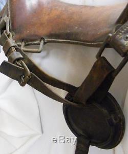 Vtg McClellan US Military WWI Cavalry Leather Horse Saddle Size 11 1/2 Inch