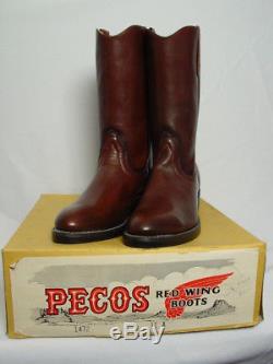 Vtg RED WING PECOS 1472 Men 10 1/2 Brown Leather Western Horse Cowboy Boot
