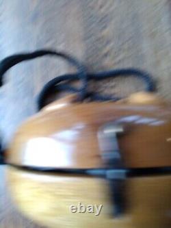 Vtg Timmy Woods Shoulder Bag Wooden Purse w Horse & Horseshoe Motif, Beverly Hill