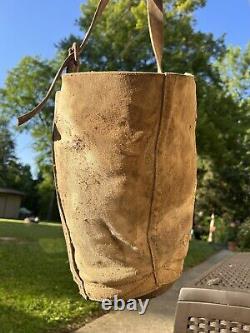 Vtg US Q. M. C. Army Cavalry WW1 Canvas and Leather Horse Feed Bag