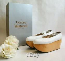 Vtg Vivienne Westwood White Leather Rocking Horse Ballerina Shoes Nana Us7/uk5