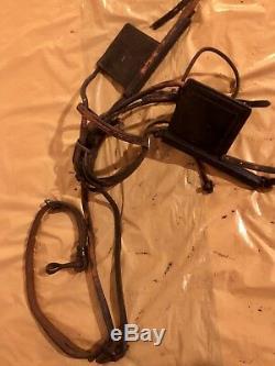 Vtg lot of leather horse training riding bits harness tack blinders and more