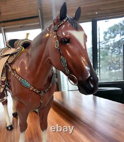 Western Genuine Argentina Leather Headstall Breast Collar Set for Horse Mousm