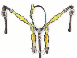 Western Leather Headstall and Breast Collar tack Set for the horse By MOUSM