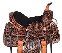 Western Leather Horse Kid Saddle Trail Leather Pleasure Barrel Racing Tack 12 13