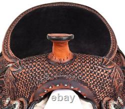 Western Leather Horse Kid Saddle Trail Leather Pleasure Barrel Racing Tack 12 13