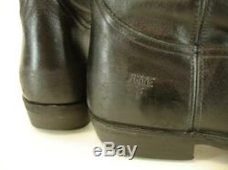 Womens 12 M Frye Ray Vtg Black Leather Knee High Boots Equestrian Riding Pull-On
