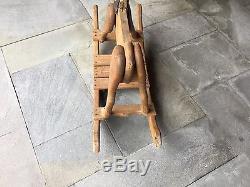 Wooden Rocking Horse Baby Rocker Vintage Toddler Pony Antique Rare Leather Ears