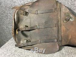 World War I Era Vintage 1917 Leather Cavalry Horse Saddle Bags