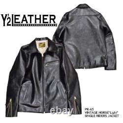 Y'2 LEATHER Leather Jacket PR-65 VINTAGE HORSE Light SINGLE RIDERS JACKET Biker