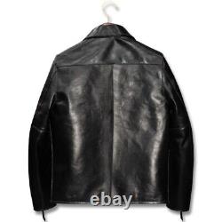 Y'2 LEATHER VINTAGE HORSE LIGHT SINGLE RIDERS JACKET PR-65 Black (brown core)