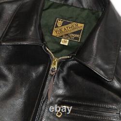 Y'2 LEATHER VINTAGE HORSE LIGHT SINGLE RIDERS JACKET PR-65 Black (brown core)